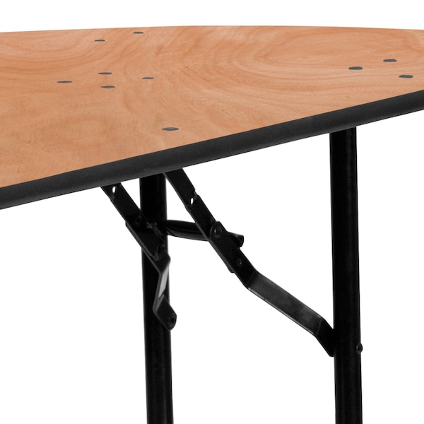 Flash Furniture Half Round Folding Table, 48" W, 24" L, 30.25" H, Wood Top, Wood Grain - YT-WHRFT48-HF-GG