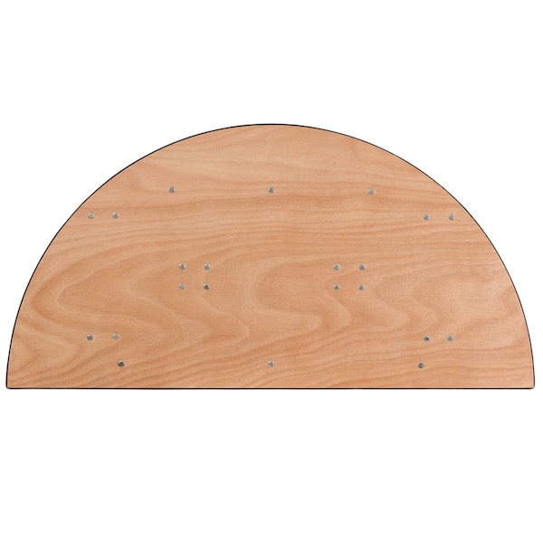 Flash Furniture Half Round Folding Table, 48" W, 24" L, 30.25" H, Wood Top, Wood Grain - YT-WHRFT48-HF-GG