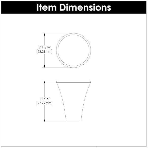 Hickory Hardware Maven Collection Knob 15/16 Inch Diameter Matte Black Finish - H078777MB