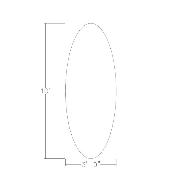 Skutchi Designs 45 in W, 120 in L, 29 in H, Engineered Wood Top, White - HAR-OVL-46X119-T-XD09