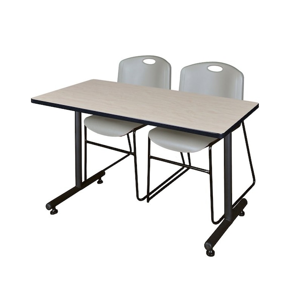 Kobe Rectangle Tables > Training Tables > Kobe Training Table & Chair Sets, 48 W, 24 L, 29 H, Maple - MKTRCT4824PL44GY