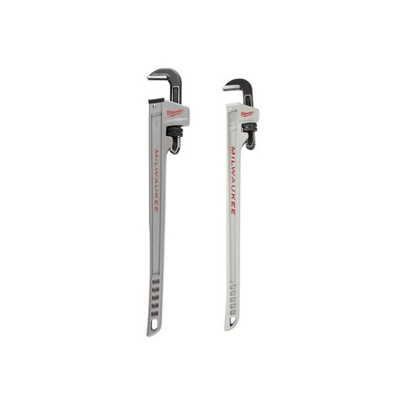 Llave de tubo de aluminio de 14 pulgadas de Milwaukee con mango de longitud de potencia y llave de tubo de aluminio de 10 pulgadas con mango de longitud de potencia - 48-22-7215-48-22-7213