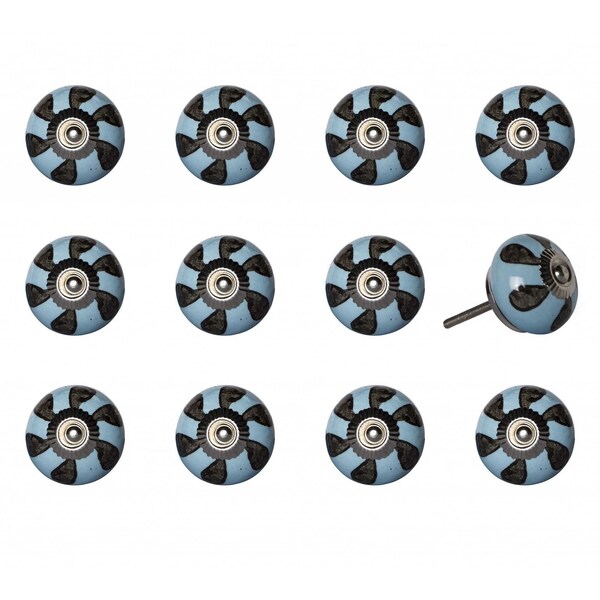 Homeroots Multi Color Ceramic & Metal Knob; 1.5 x 1.5 x 1.5 in. - Pack of 12 - 358092