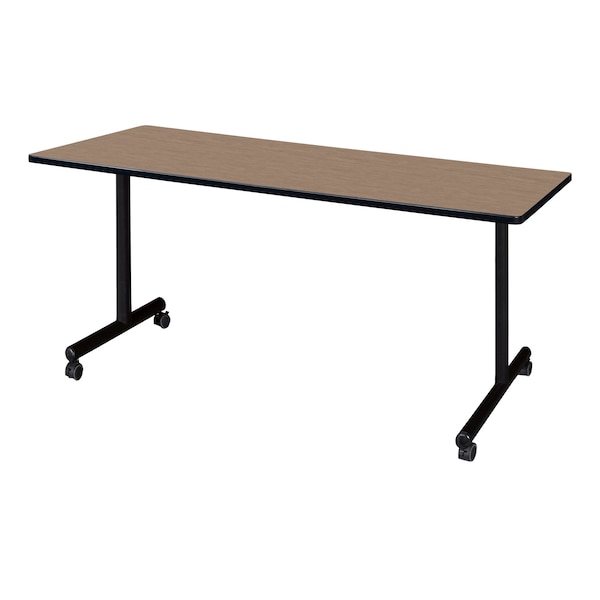 Regency Kobe Mobile T-Base Training Seminar Table, 66 in W, 30 in L, Noble Oak - MKTRCC6630NO