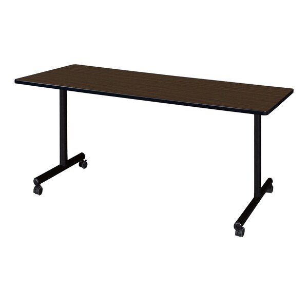 Regency Kobe Mobile T-Base Training Seminar Table, 72 in W, 30 in L, Neo Walnut - MKTRCC7230NW
