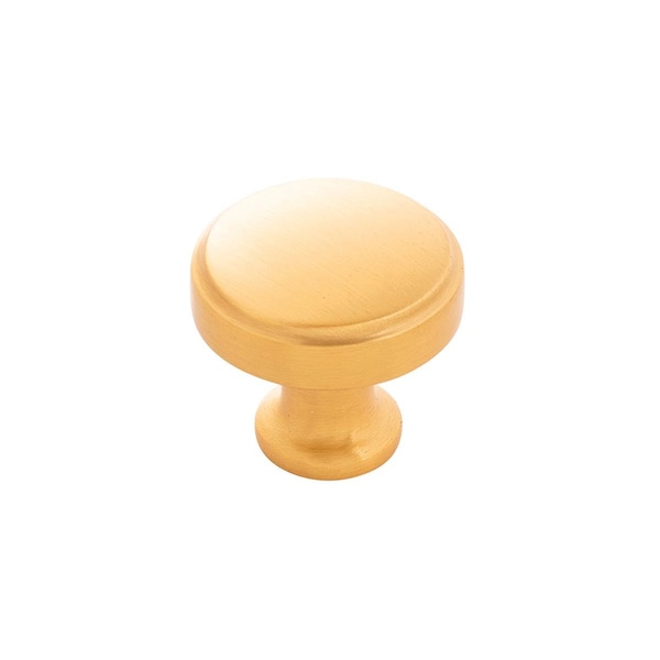 Belwith Products Belwith 1.25 in. dia. Cabinet Knobs, Brushed Gold Brass - BWH077849 BGB