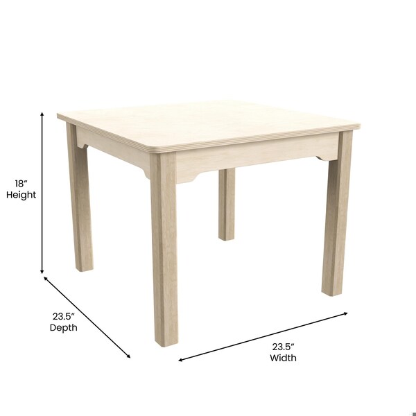 Flash Furniture 23.5 in W, 23.5 in L, 18 in H, Beechwood, Birch Plywood, Beech - MK-ME088008-GG