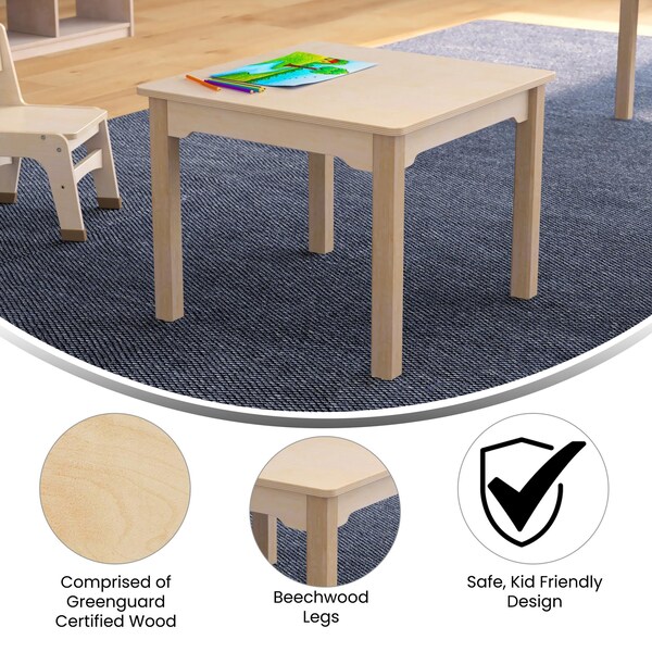 Flash Furniture 23.5 in W, 23.5 in L, 18 in H, Beechwood, Birch Plywood, Beech - MK-ME088008-GG