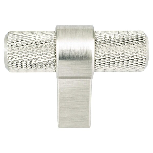 Berenson Hardware 2 in. Radial Reign T-Shape Aluminum Cabinet Knob, Brushed Nickel - 5024-4BPN-P