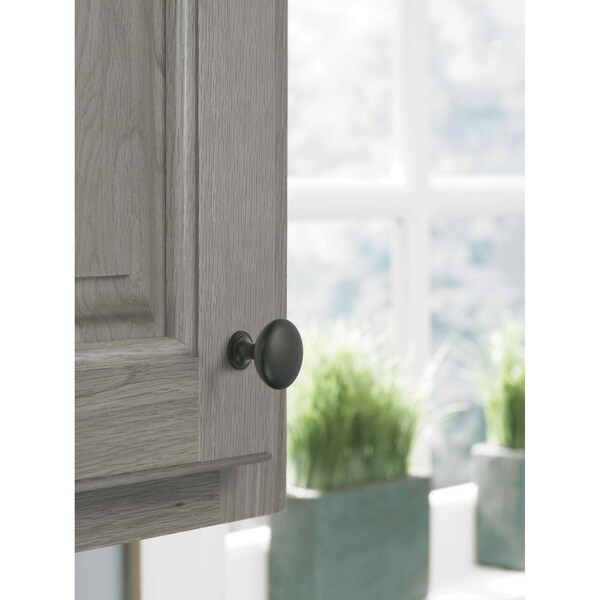 Amerock Edona 1-1/4 in 32 mm Diameter Flat Black Cabinet Knob - BP53005FB