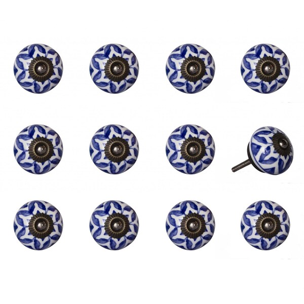 Homeroots Multi Color Ceramic & Metal Knob; 1.5 x 1.5 x 1.5 in. - Pack of 12 - 358101