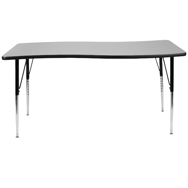 Flash Furniture Rectangle 26 W, 60 L, 30.25 H, Chrome, Laminate, Particleboard, Steel, Grey - XU-A3060-CON-GY-T-A-GG