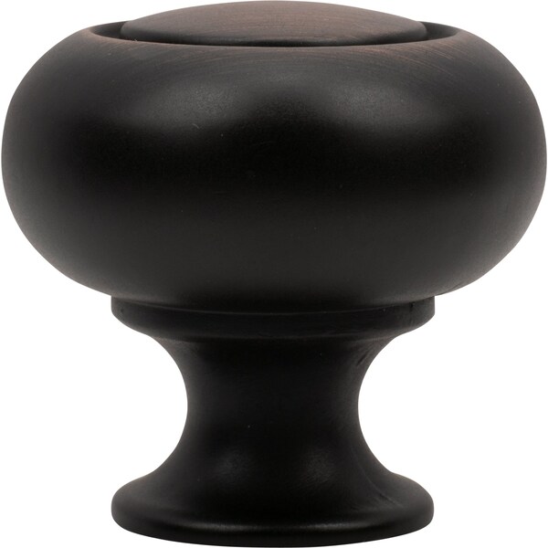 Designperfect 1-1/4 Diameter Round Cabinet Knob, Brushed Oil Rubbed Bronze - DPA-R31KORB