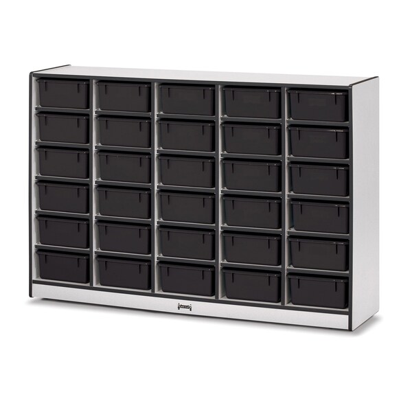 Jonti-Craft Rainbow Accents 30 Tub Mobile Storage, with Tubs, Black - 4031JCWW180