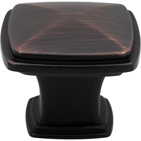 Designperfect 1-3/16 Overall Length Square Cabinet Knob, Brushed Oil Rubbed Bronze, 10PK - DPA10S77KORB