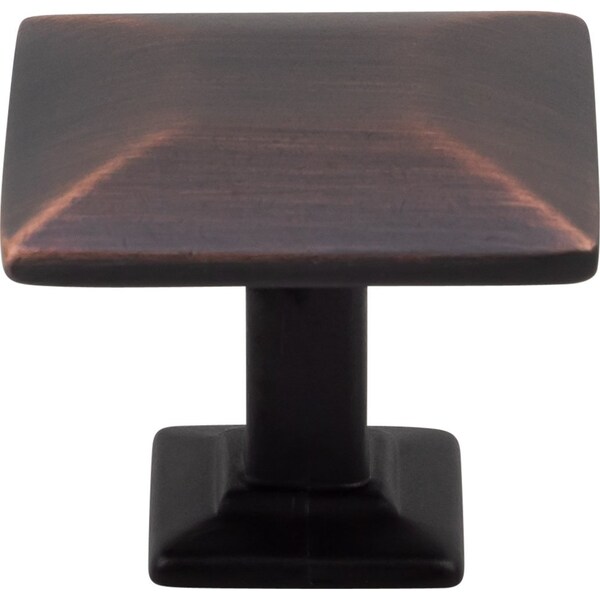 Designperfect 1-3/16 Overall Length Square Cabinet Knob, Brushed Oil Rubbed Bronze, 10PK - DPA10S94KORB
