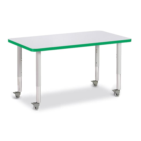 Jonti-Craft Berries Rectangle Activity Table, 24 in. x 36 in., Mobile, Freckled Gray/Green/Gray - 6478JCM119