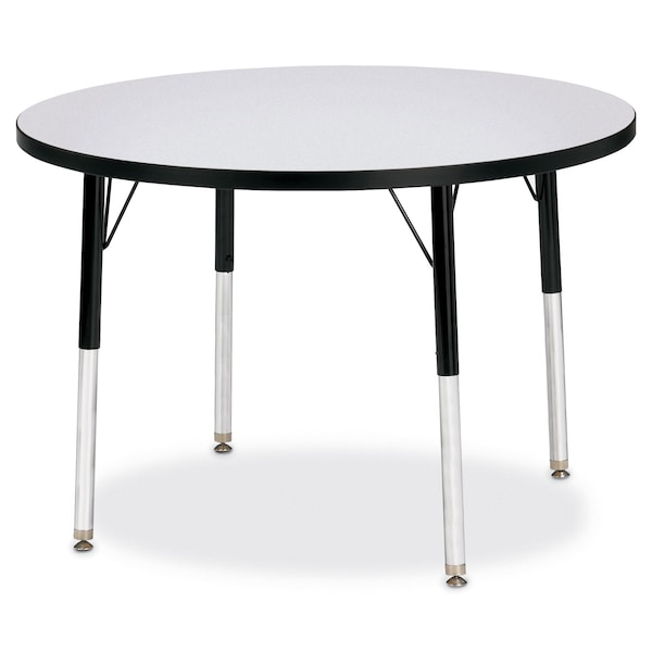Jonti-Craft Berries Round Activity Table, 36 in. Diameter, A-height, Freckled Gray/Black/Black - 6488JCA180