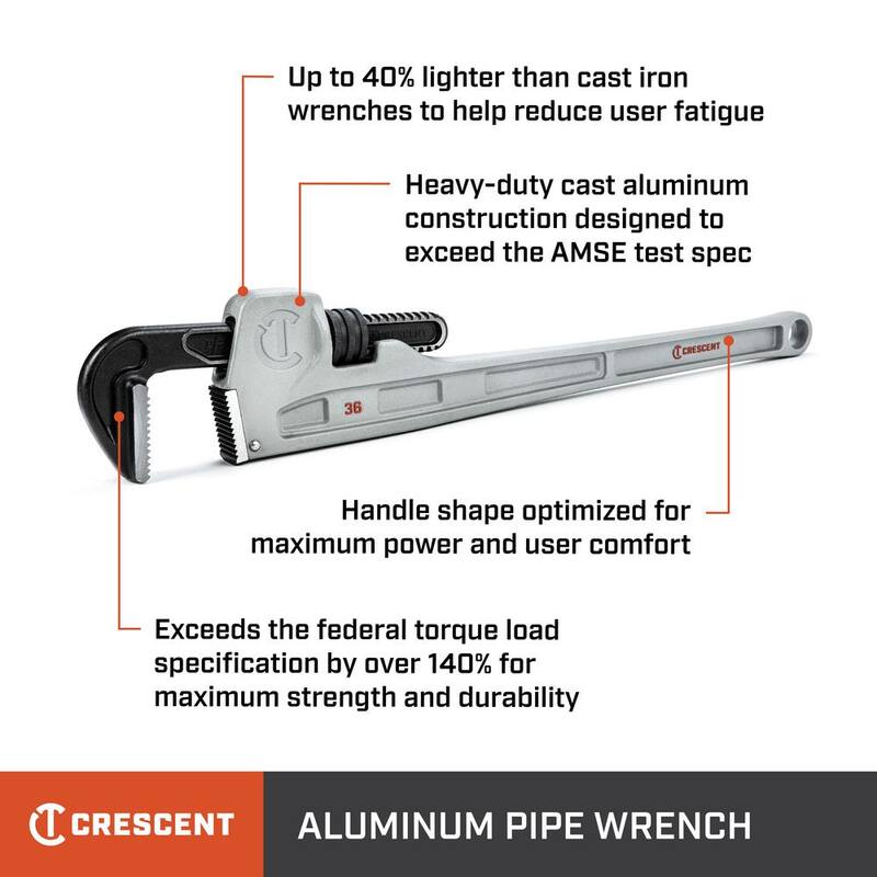 Llave de tubo de aluminio Crescent de 36 pulgadas - CAPW36