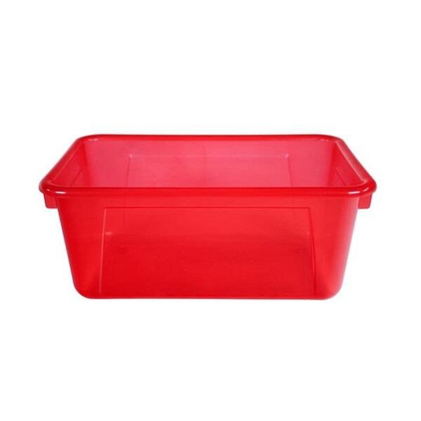 School Smart School Smart 2005883 12 x 8 x 5 in. Translucent Cubby Bin; Candy Red - Small - 2005883