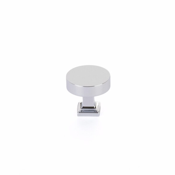 Schaub 1-1/4in Diameter Haniburton Cabinet Knob with Square Base Polished Chrome Finish - 469-26
