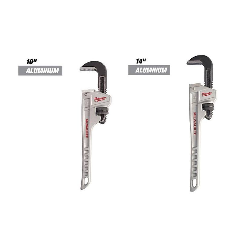 Juego de Llaves para tubo de aluminio de 10 pulgadas y 14 pulgadas de Milwaukee (2 piezas) - 48-22-7210-48-22-7214