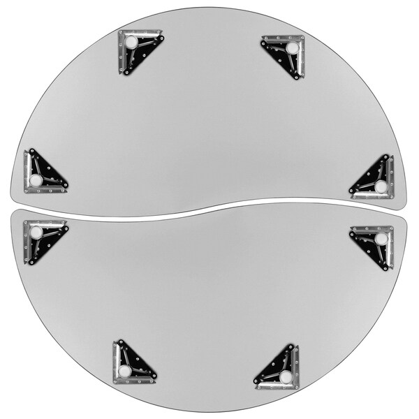 Flash Furniture Round 60 W, 60 L, 25.25 H, Chrome, Laminate, Particleboard, Steel, Wood Grain - XU-GRP-A60-HCIRC-OAK-T-P-GG