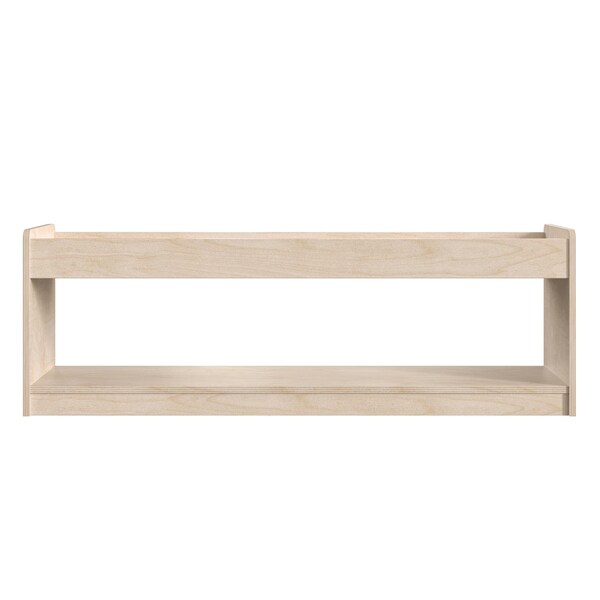Flash Furniture Bright Beginnings Modular Wood Classroom Open Storage Unit w/ Upper Shelf, Raised Edges, Natural - MK-KE24572-GG
