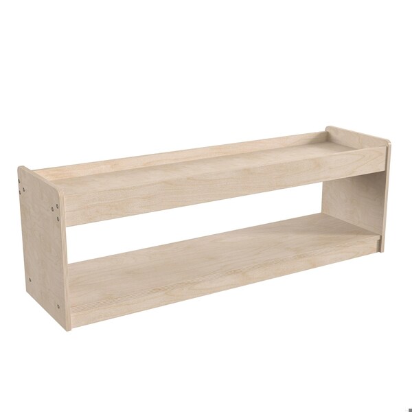 Flash Furniture Bright Beginnings Modular Wood Classroom Open Storage Unit w/ Upper Shelf, Raised Edges, Natural - MK-KE24572-GG