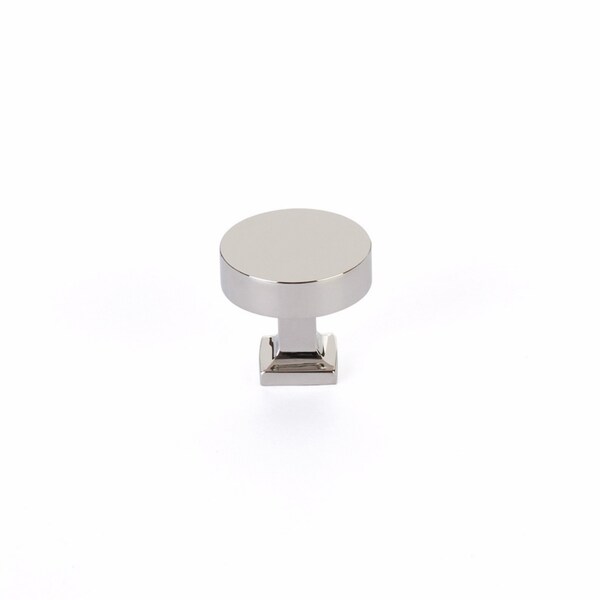 Schaub 1-1/4in Diameter Haniburton Cabinet Knob with Square Base Polished Nickel Finish - 469-PN