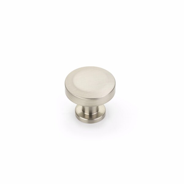 Schaub 1-1/4in Diameter Heathrow Cabinet Knob Brushed Nickel Finish - 550-BN
