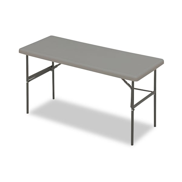 Iceberg Rectangle Folding Table, 60" W, 24" L, 29" H, Charcoal Top, Blow-Molded High-Density Polyethylene - 65377