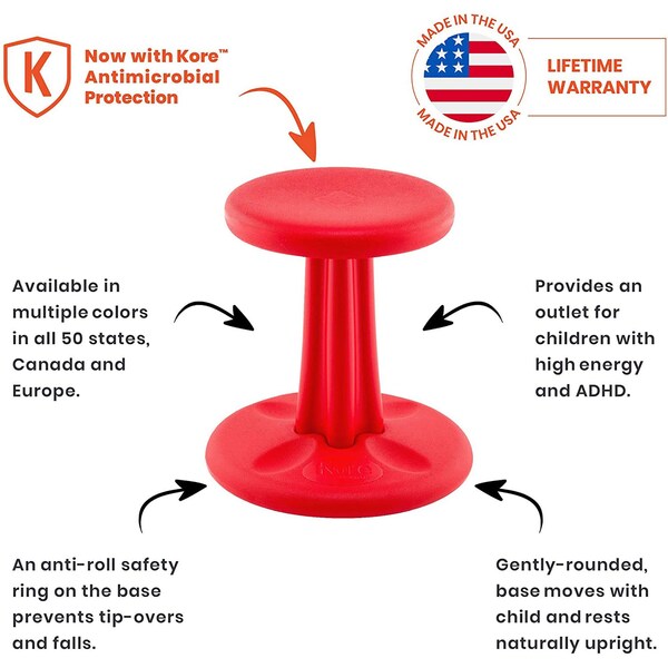 Kore Design Pre-School Wobble Chair 12in Red - 121