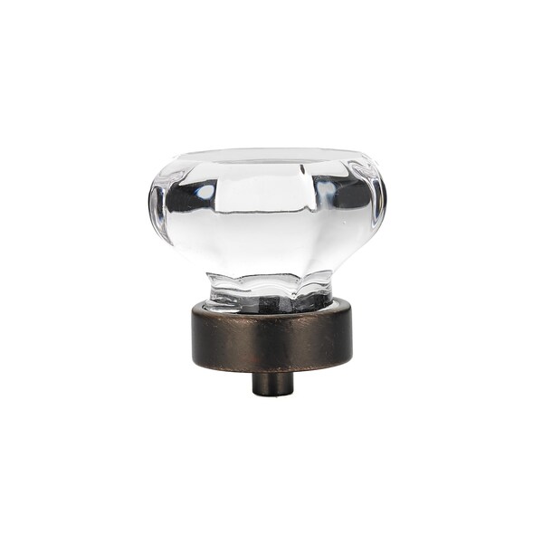 Richelieu 1 5/16 in (33 mm) Clear, Brushed Oil-Rubbed Bronze Eclectic Cabinet Knob - 10074BORB11