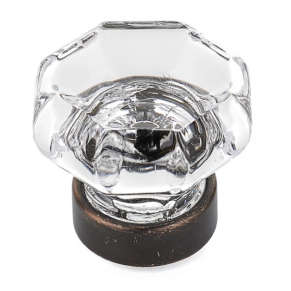 Richelieu 1 5/16 in (33 mm) Clear, Brushed Oil-Rubbed Bronze Eclectic Cabinet Knob - 10074BORB11