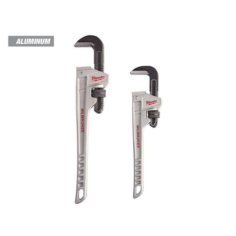 Juego de Llaves Stilson de Aluminio de 18 y 12 pulgadas de Milwaukee (2 piezas) - 48-22-7218-48-22-7212