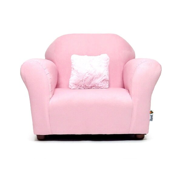 Keet Plush  Children's Chair Pink, with accent pillow - CR71-2