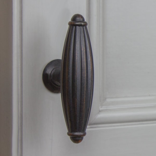 Gliderite Hardware 2-1/2 in. Oil Rubbed Bronze Fluted Cabinet T-Knob - 4047-ORB, 10PK - 4047-ORB-10