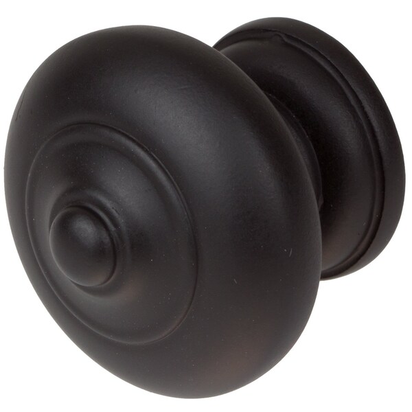 Gliderite Hardware 1-1/2 in. Matte Black Mushroom Ring Cabinet Knob, 25PK - 5561-MB-25