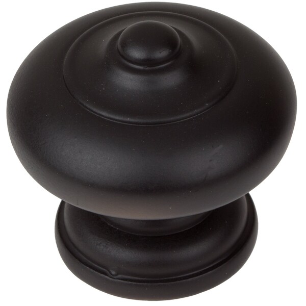 Gliderite Hardware 1-1/2 in. Matte Black Mushroom Ring Cabinet Knob, 25PK - 5561-MB-25
