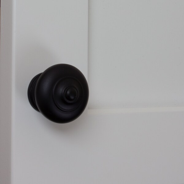Gliderite Hardware 1-1/2 in. Matte Black Mushroom Ring Cabinet Knob, 25PK - 5561-MB-25