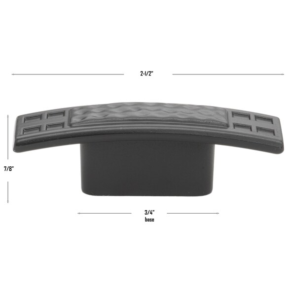 Gliderite Hardware 2-1/2 in. Matte Black Rustic Hammered Cabinet Knob, 25PK - 5431-MB-25