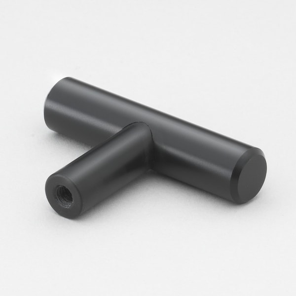 Gliderite Hardware 2 in. Solid Steel Matte Black Cabinet T-Knob - 5002-T-MB - 5002-T-MB-1