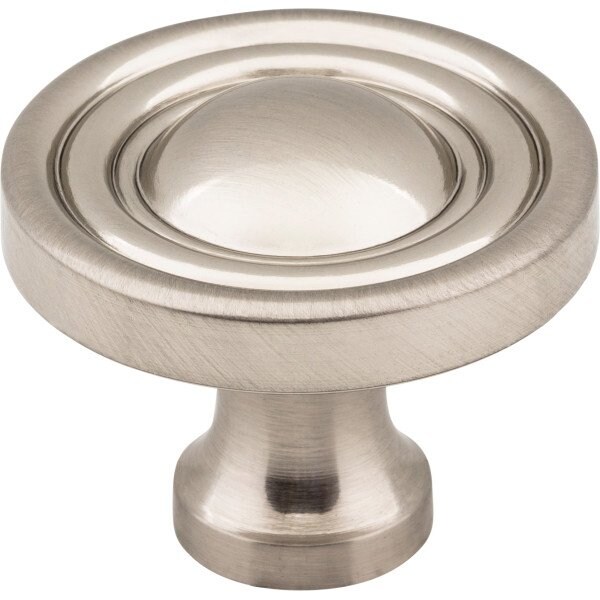 Jeffrey Alexander 1-3/8" Diameter Satin Nickel Round Bella Cabinet Knob - 818SN