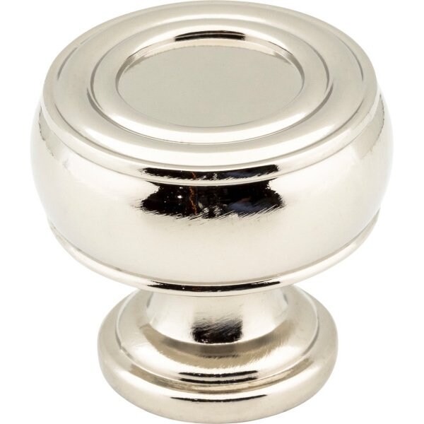 Jeffrey Alexander 1-3/16" Diameter Polished Nickel Barrel Bremen 2 Cabinet Knob - 127NI