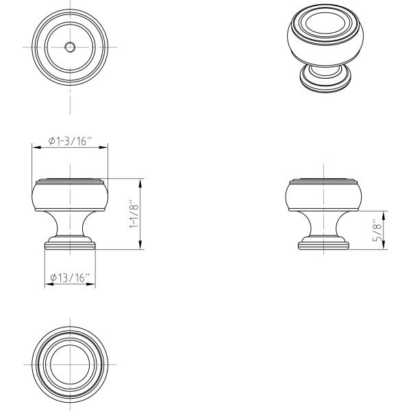 Jeffrey Alexander 1-3/16" Diameter Polished Nickel Barrel Bremen 2 Cabinet Knob - 127NI