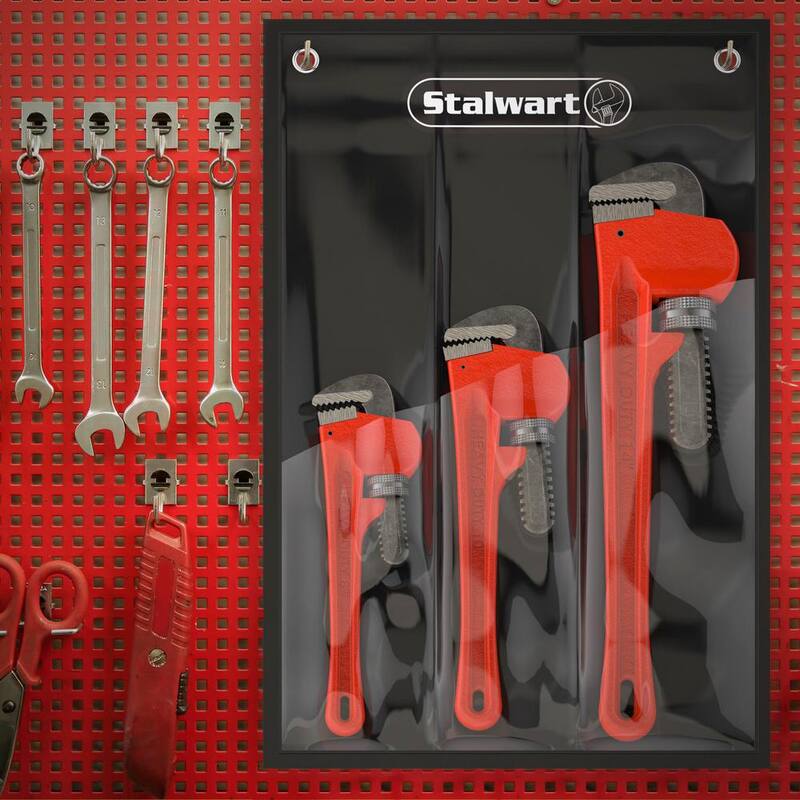 Juego de Llaves de Tubería de Hierro Fundido Resistente Stalwart con Estuche de Almacenamiento (3 Piezas) - M550026