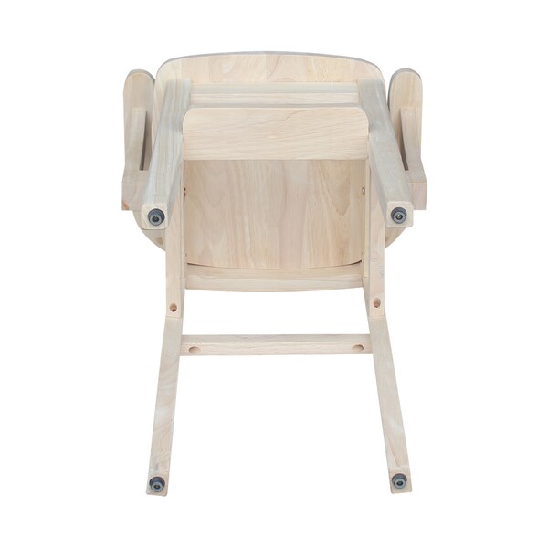International Concepts Rectangle Mission Youth Chair, 17.25 in W, 16.5 in L, 34.5 in H, Wood, Unfinished - CC-265