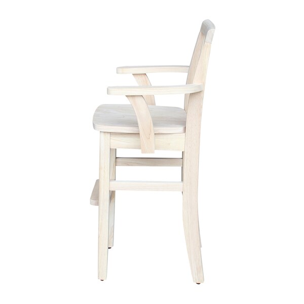 International Concepts Rectangle Mission Youth Chair, 17.25 in W, 16.5 in L, 34.5 in H, Wood, Unfinished - CC-265
