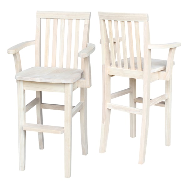 International Concepts Rectangle Mission Youth Chair, 17.25 in W, 16.5 in L, 34.5 in H, Wood, Unfinished - CC-265